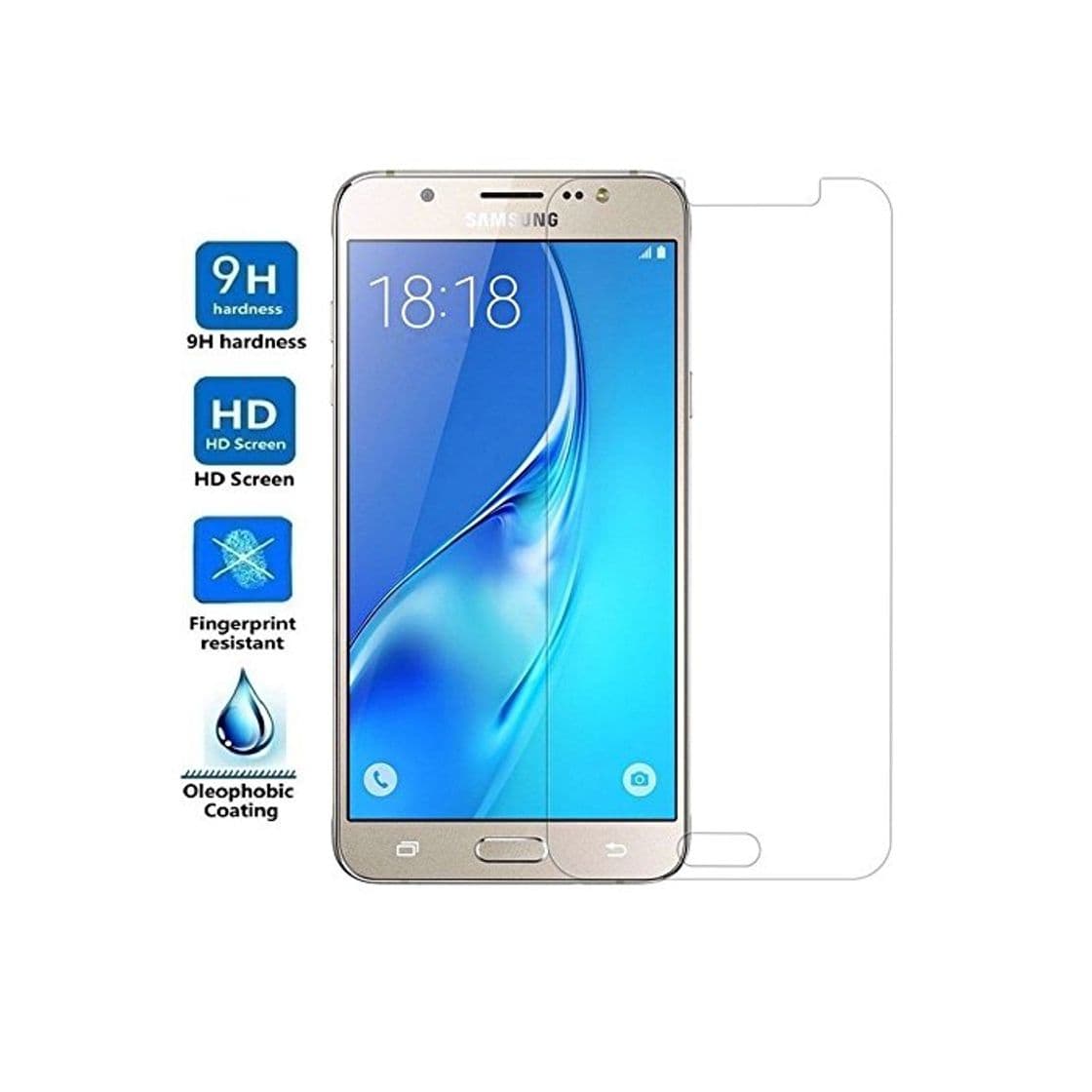 Electronic Electrónica Rey Protector de Pantalla para Samsung Galaxy J7 2016 Cristal Vidrio