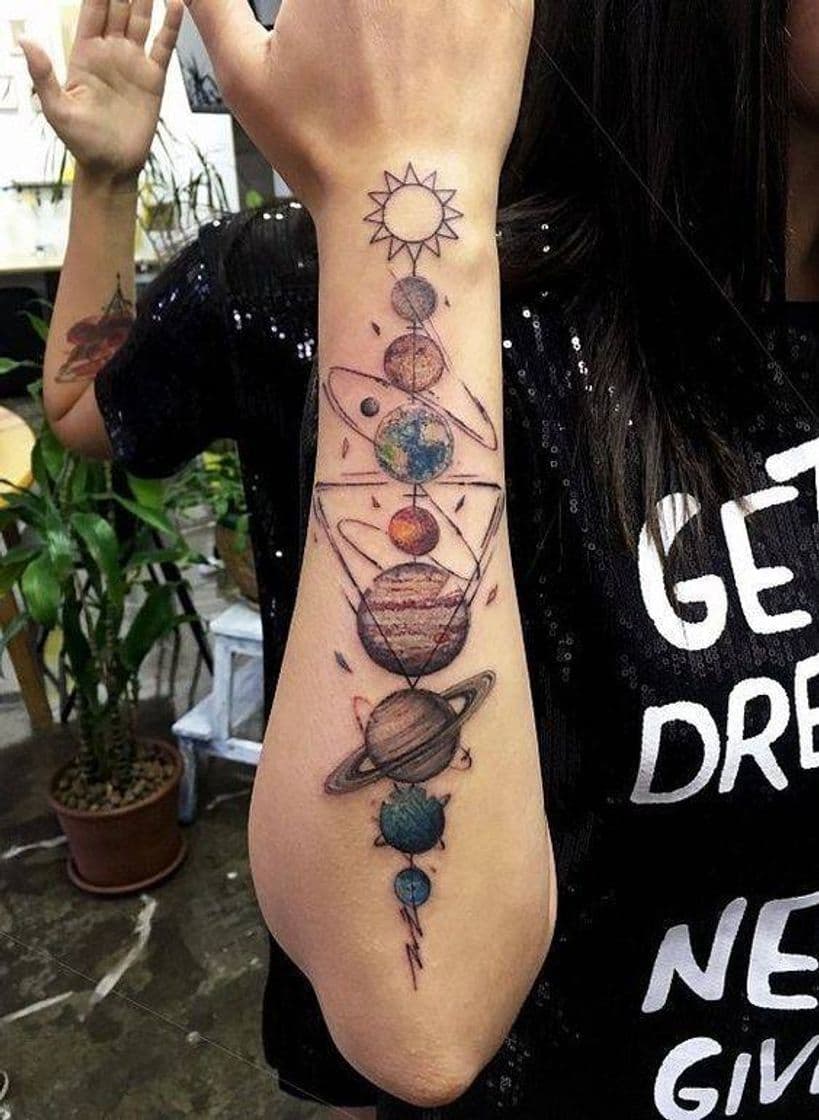 Fashion Tatuagem sistema solar 