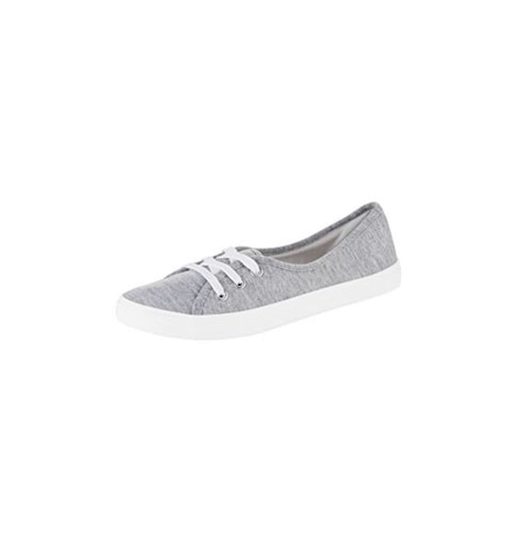 Product oodji Ultra Mujer Zapatillas de Tela Básicas de Algodón, Gris, 36 EU