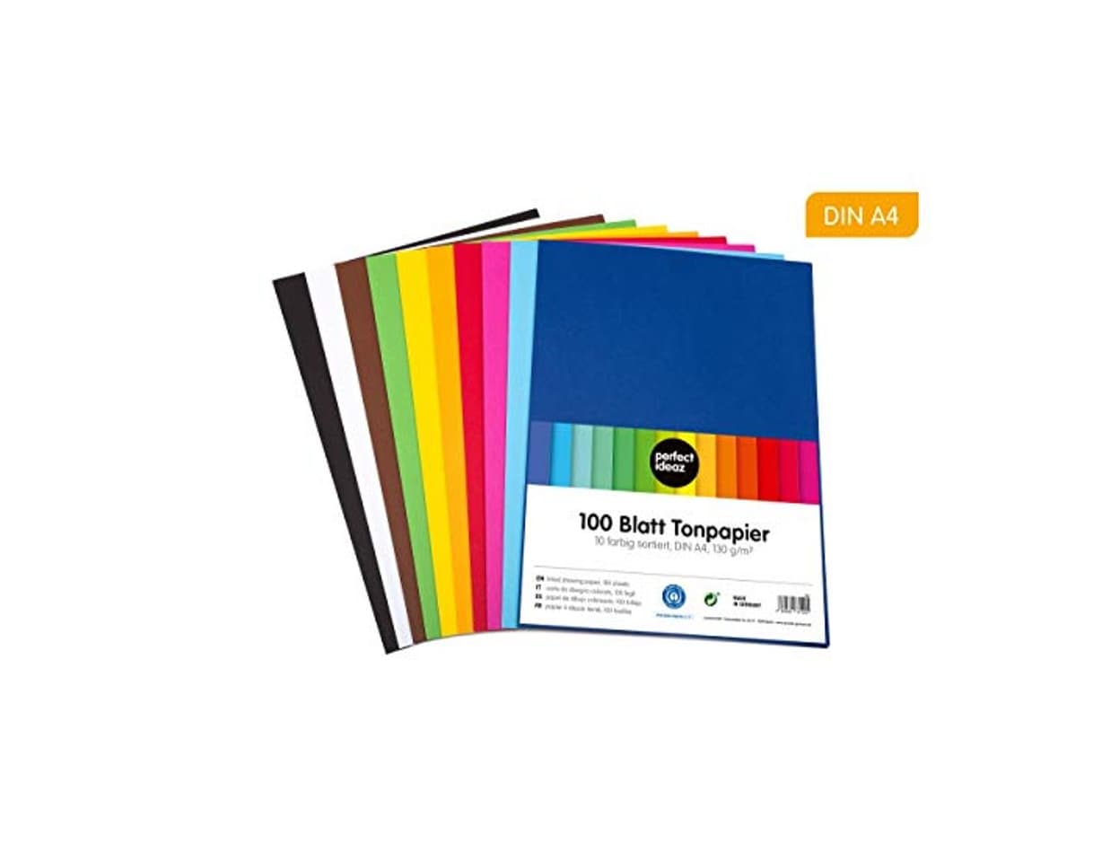 Product perfect ideaz Papel tintado A4 100 hojas de colores, en 10 colores