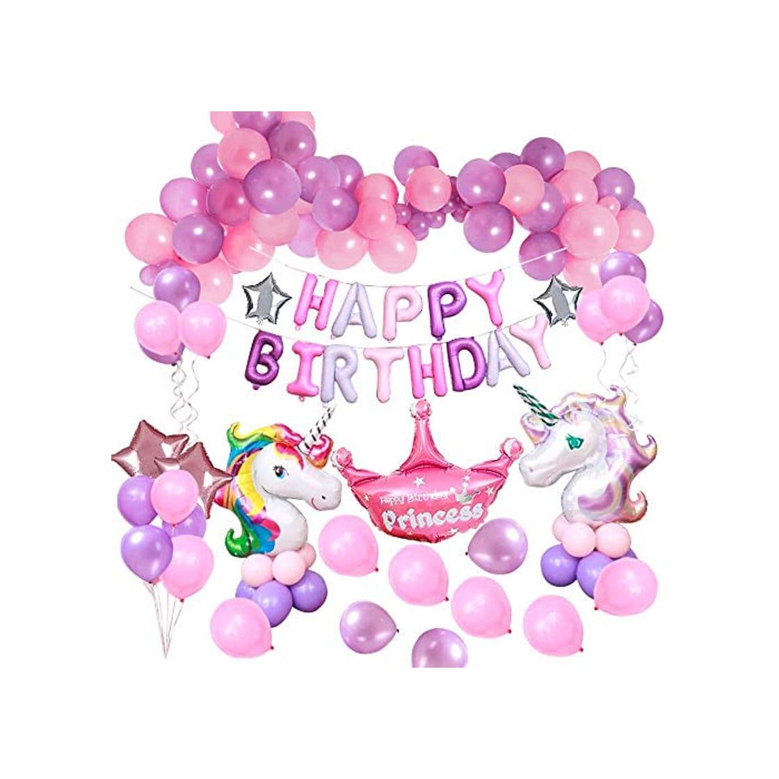 Product MMTX Decoraciones de Fiesta de Unicornio, con 2pcs Enorme Globo de Unicornio,