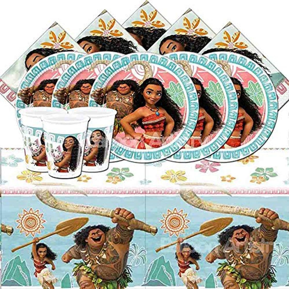 Product Disney bpwfa-315 Moana Juego Incluye 16 vasos, 16 platos de papel