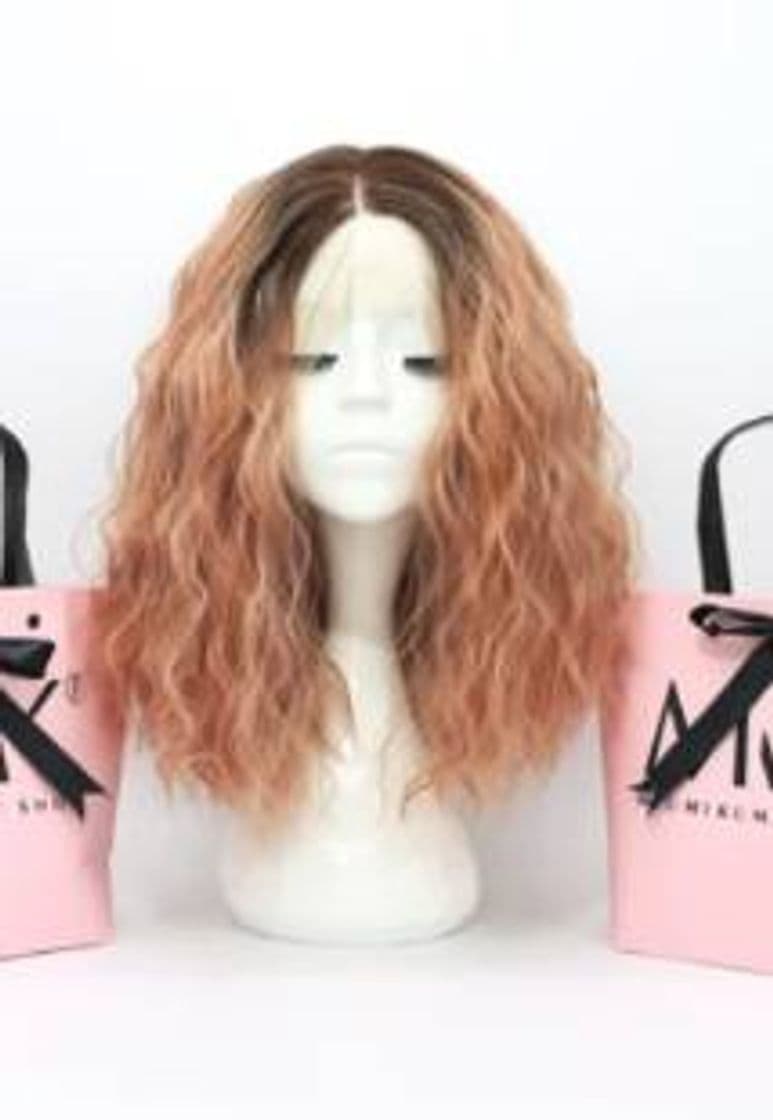 Moda Lace Front corto rosa 