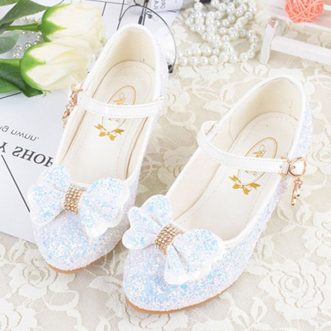 Moda [US$ 25.00] Girl's Closed Toe Leatherette Low Heel Flower Girl ...