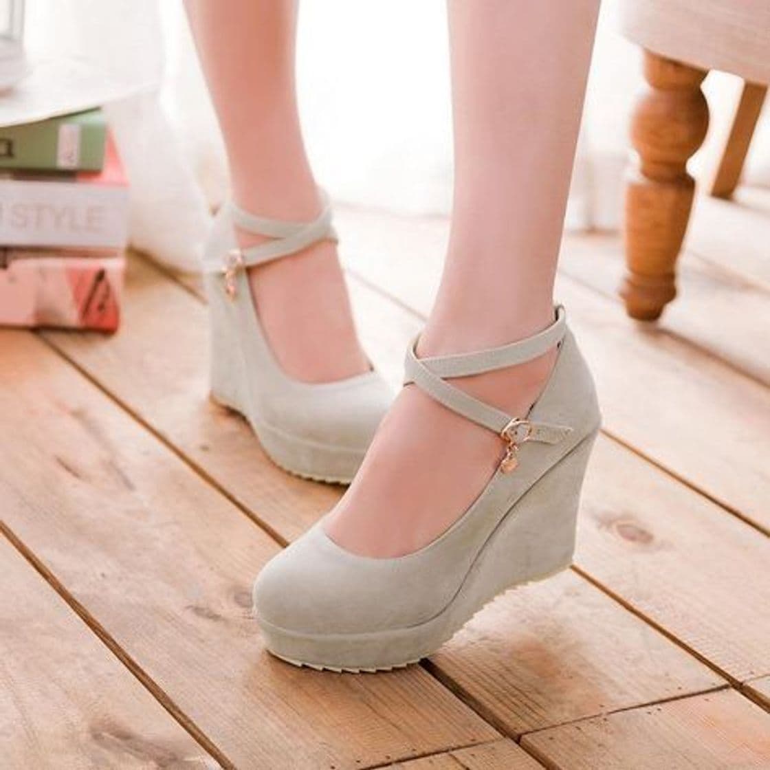 Moda Cross Straps Platform Wedges Heels Shoes for Women 9050 (con ...