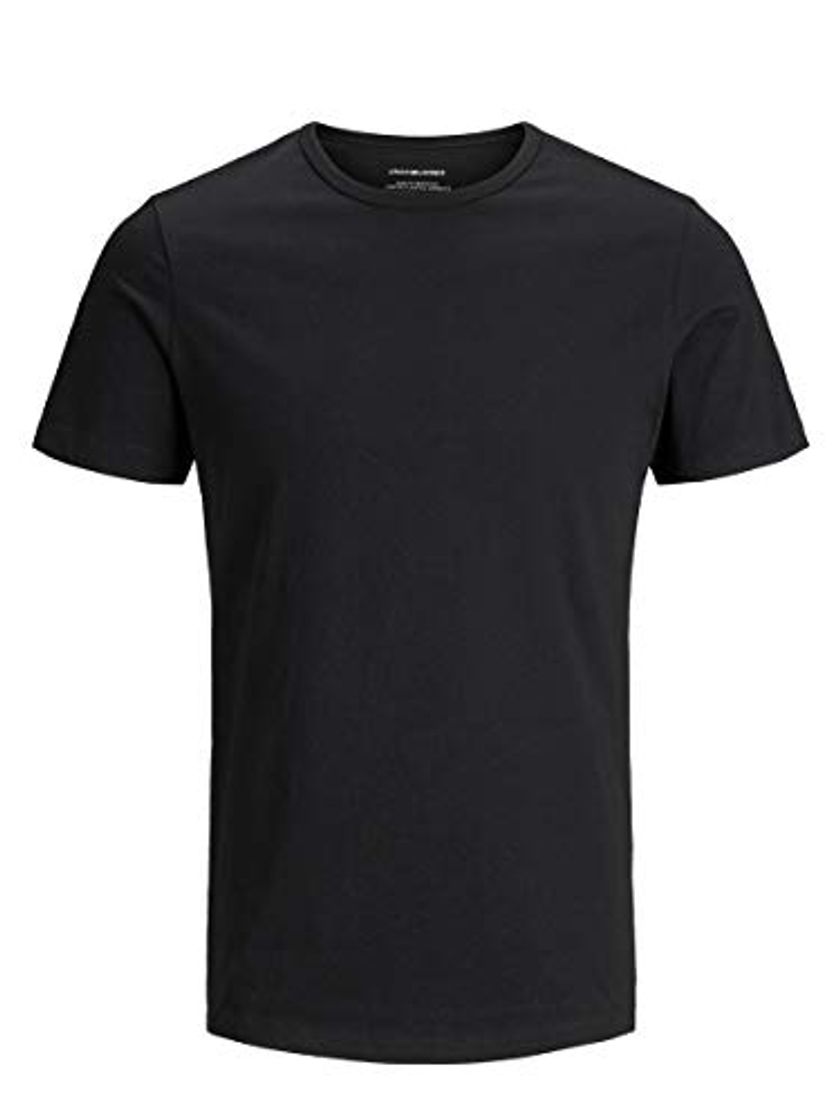 Moda Jack & Jones Jacbasic Crew Neck tee SS 2 Pack Camiseta, Negro