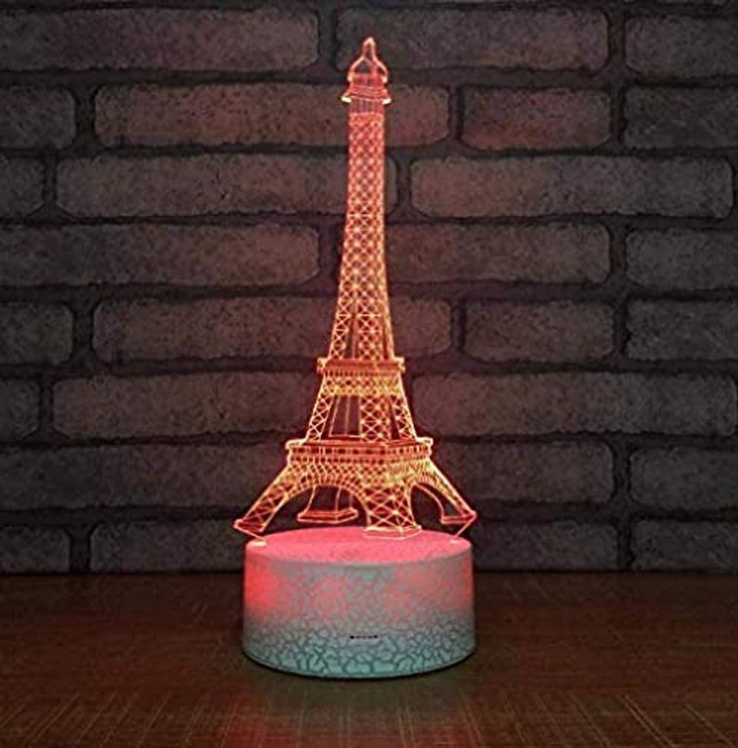 Product Creativo 7 colores Torre Eiffel Led Luz de noche Acrílico Óptico 3D Ilusión Abajur Lámpara de mesa Baby Sleep Night Light