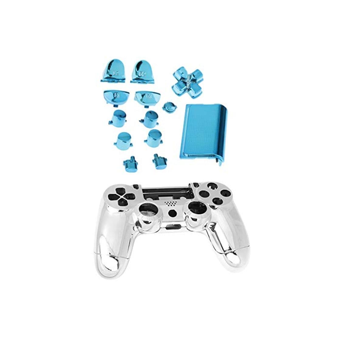 Product Funda Protectora Caso Carcasa Kit de Accesorios Botones Reemplazo para Sony PS4 Controlador Azul