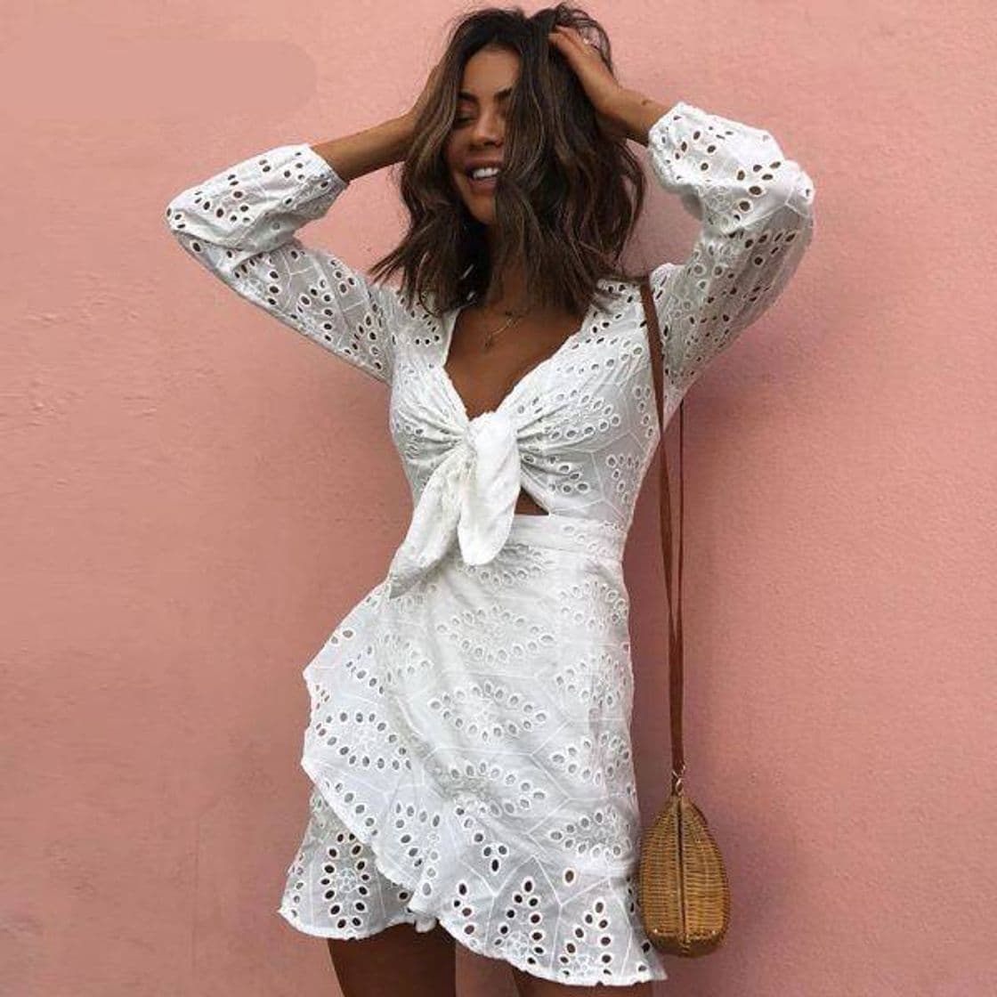 Fashion Women's summer white cotton dress