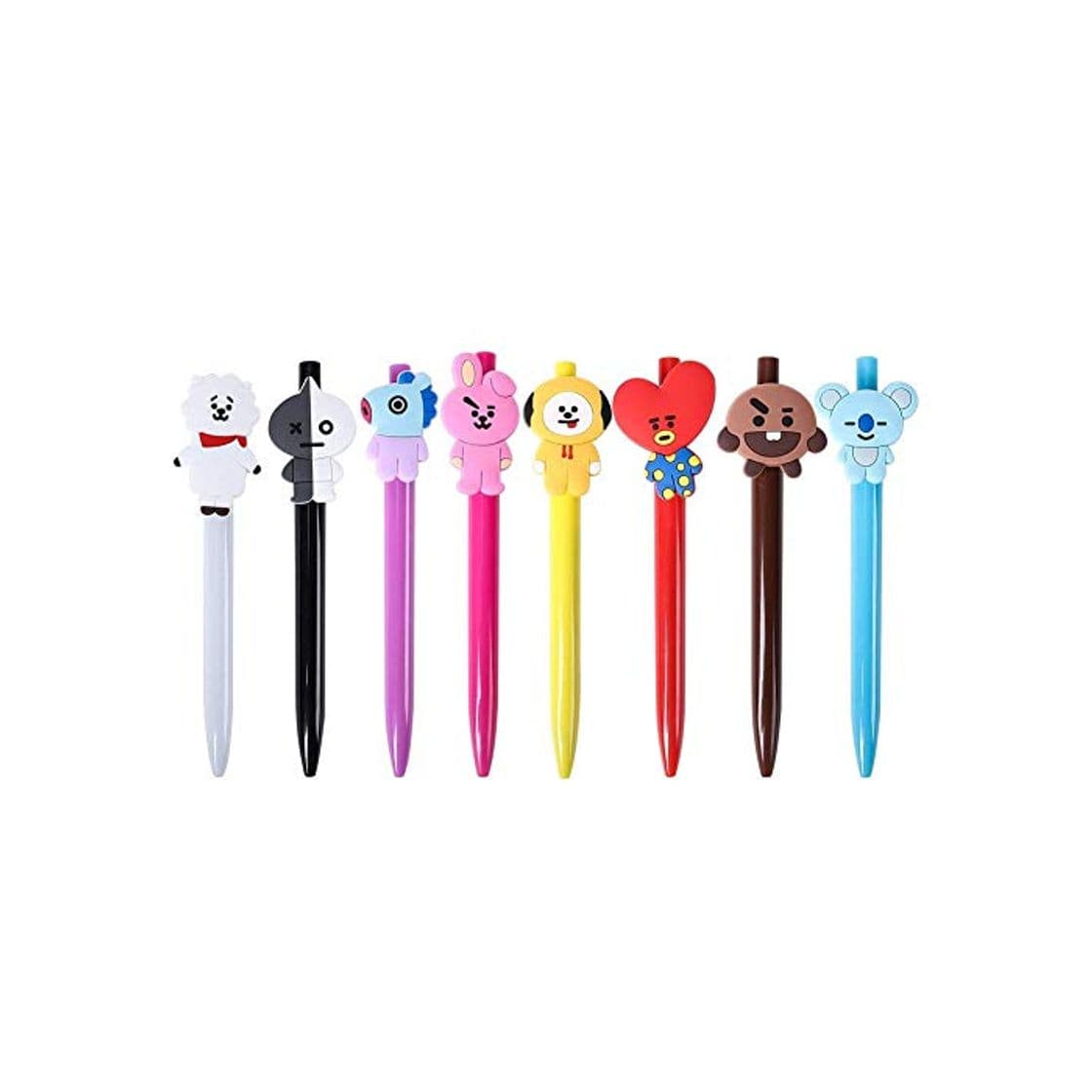 Product Row_120cc Juego de 8 bolígrafos BTS Bangtan Boys BT21 versión coreana del tema lindo Q versión del bolígrafo de gel pluma de escritura a base de agua