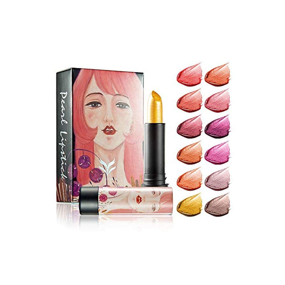 Beauty HUAMIANLI Velvet Dusty Rose Brilho Ryukin Pearly-lustre LÃ¡piz labial Deep Red Lip