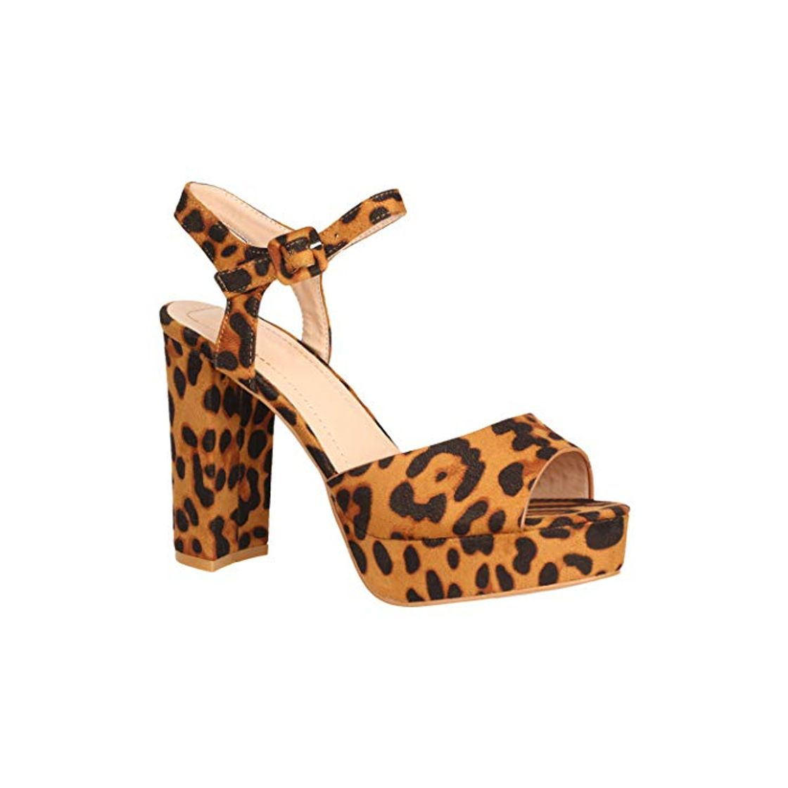 Product Elara Zapato de Tacón Alto Mujer Sandalia Peep Toe Chunkyrayan Leopardo AT0983