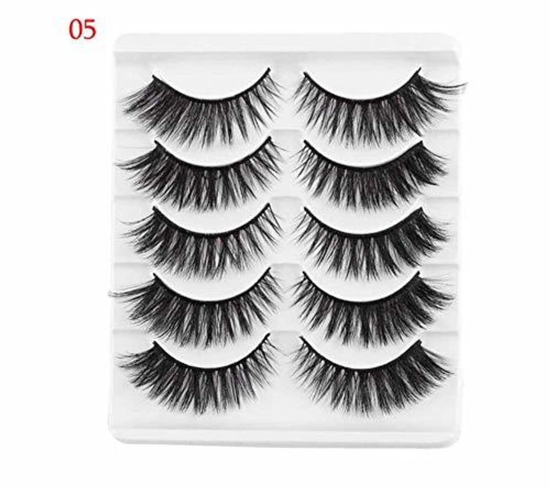 Product ZZDJ Pestañas postizas Maquillaje Natural 5 Pares 3D Faux Mink Hair Pestañas