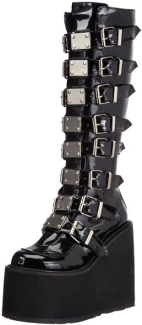 Fashion Demonia SWING-815, Botas Plataforma para Mujer, Negro