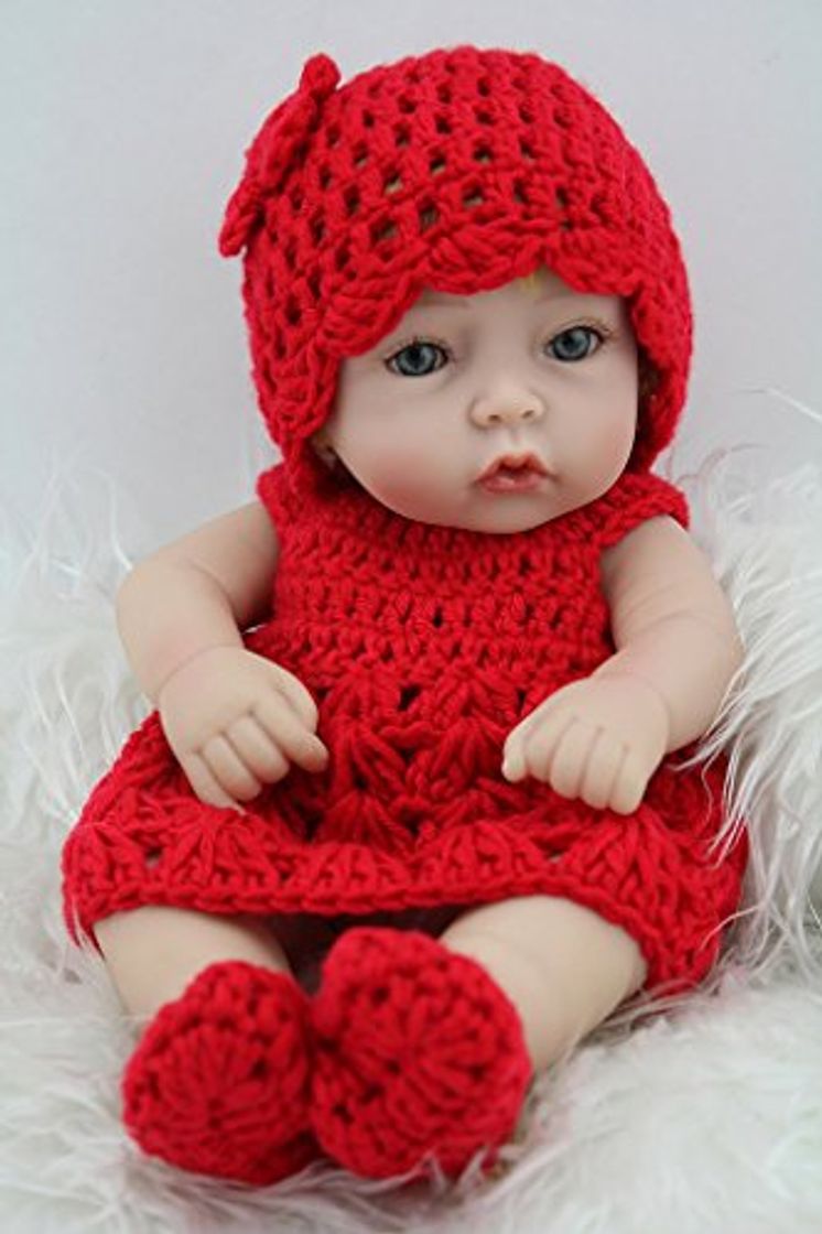 Producto Nicery 11inch Renacido de la Reborn muñeca del silicón Duro Vinilo 28cm Impermeable Chica de Juguete de Regalo Sombrero Vestido Rojo Reborn Baby Reborn Doll