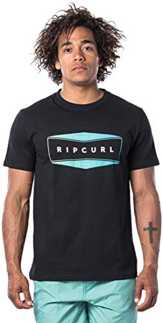 Moda Rip Curl Neon - Camiseta de manga corta, color negro Negro Negro