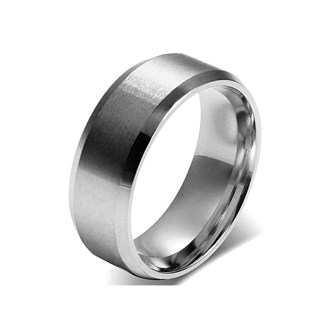 Product JewelryWe Anillo de Hombre Mujer Unisex, 8mm Anillo Clásico de Boda Compromiso,