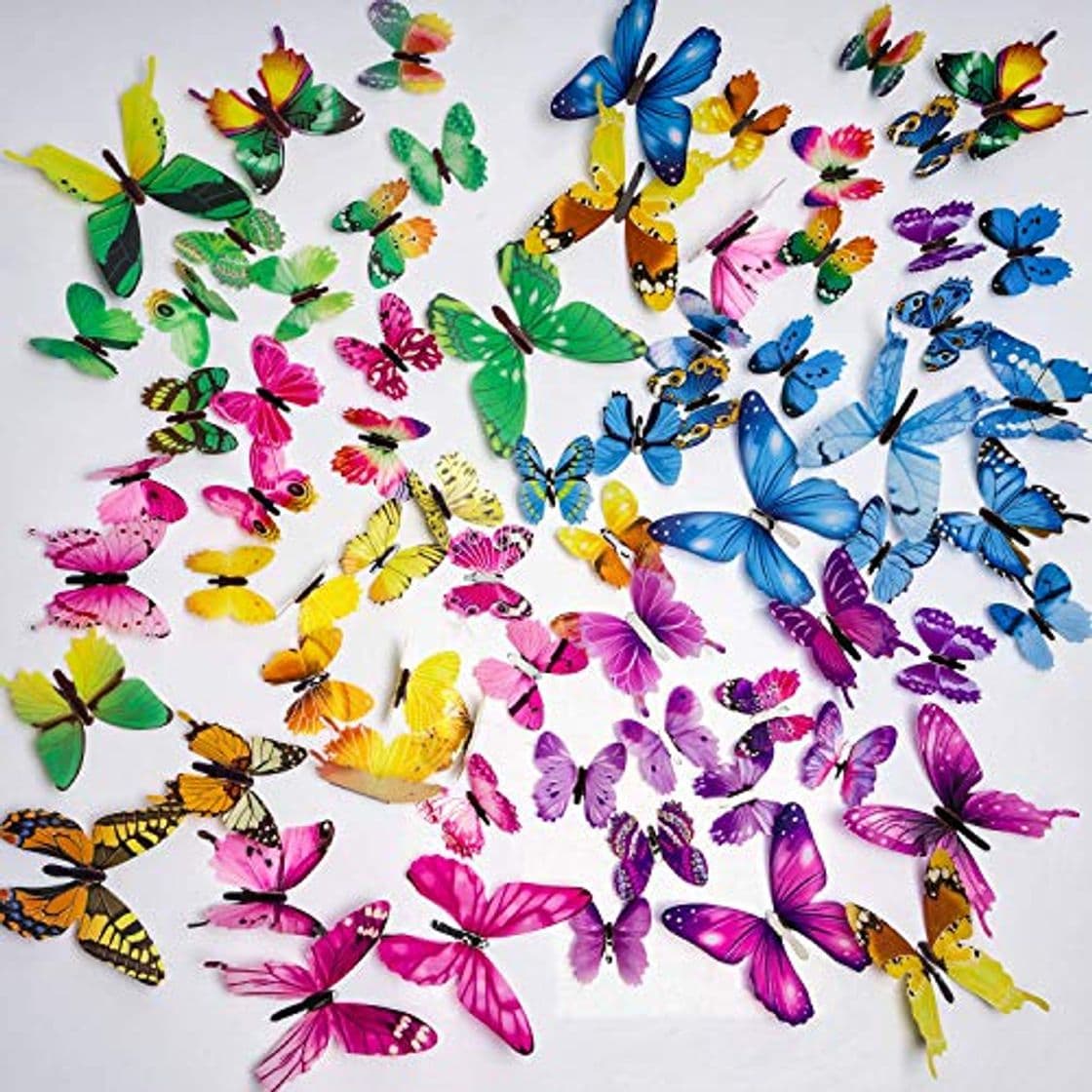 Product PGFUN Mariposa luminosa 72pcs Colorido Pegatina de pared 3D mural de Arte Artesania bricolaje Removible pegatinas decoracion de mariposa para la decoracion del hogar kids room decor del dormitorio