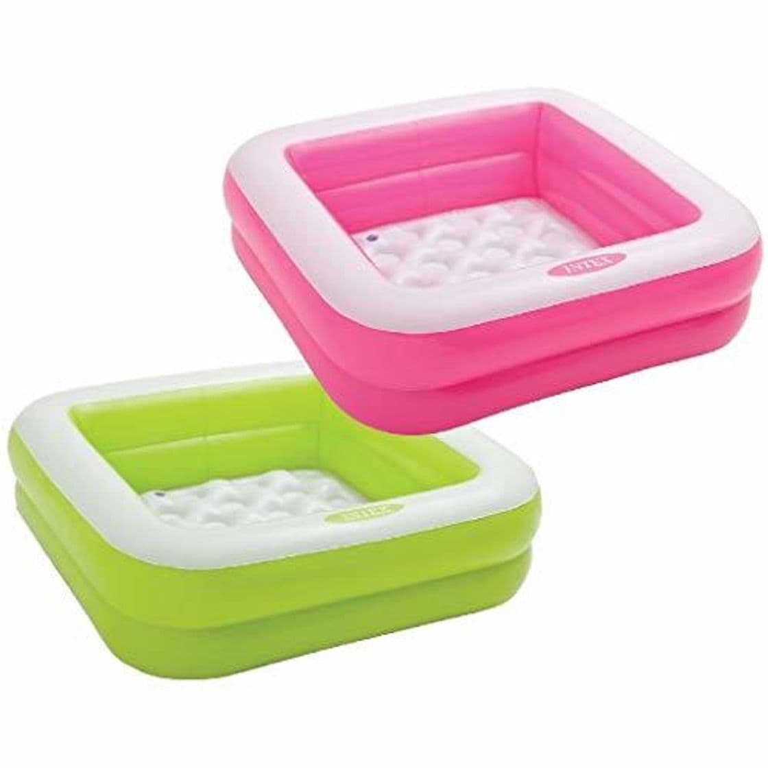 Product Intex 57100NP - Piscina infantil hinchable, forma cuadrada color rosa o verde,