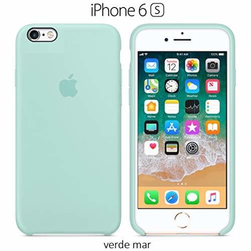 Electrónica Funda Silicona para iPhone 6 y 6s Silicone Case, Logo Manzana, Textura