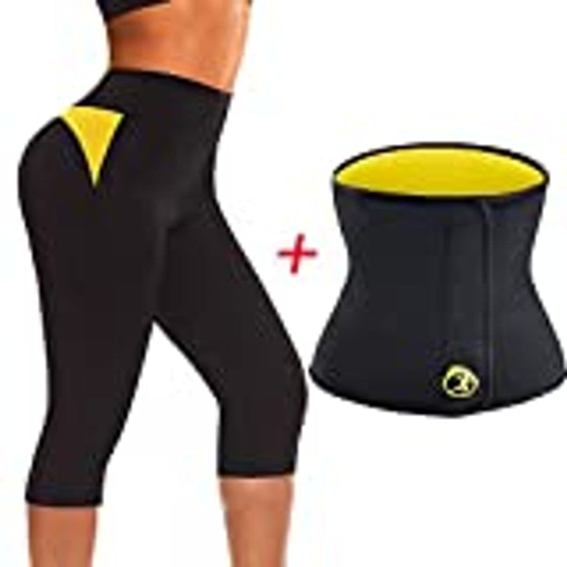 Producto 3/4 Leggings Deportivos Calzas para Adelgazar Medias Femeninas Sudor y Sauna Pantalones