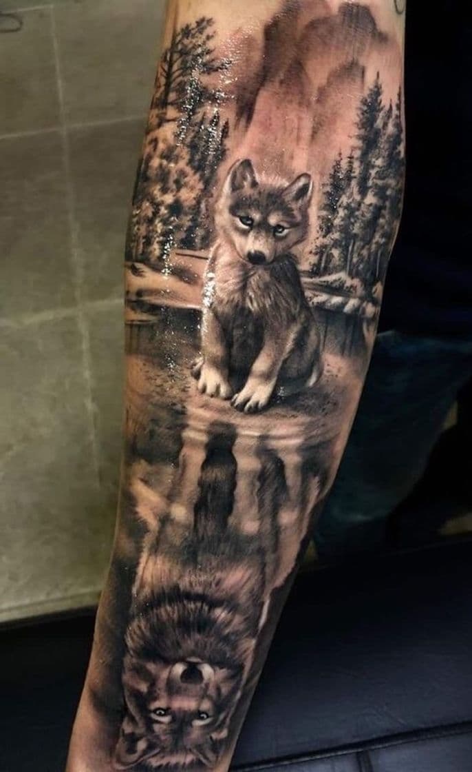 Moda Tatuagem de lobo (realismo) 🐺 