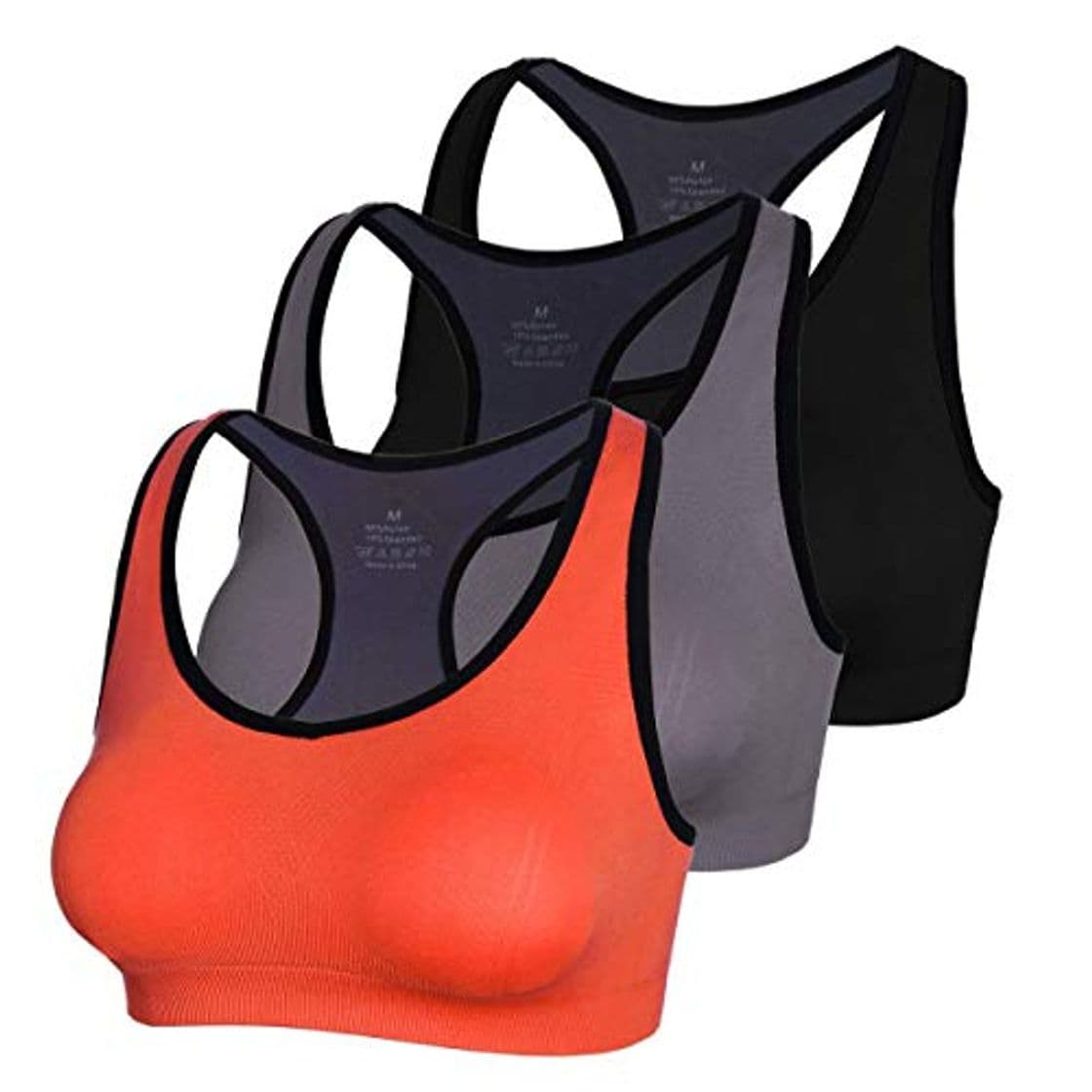 Fashion Abollria Sujetador Deportivo para Mujeres, cómodos Suave y Almohadillas Extraíbles,Bra Deporte sin