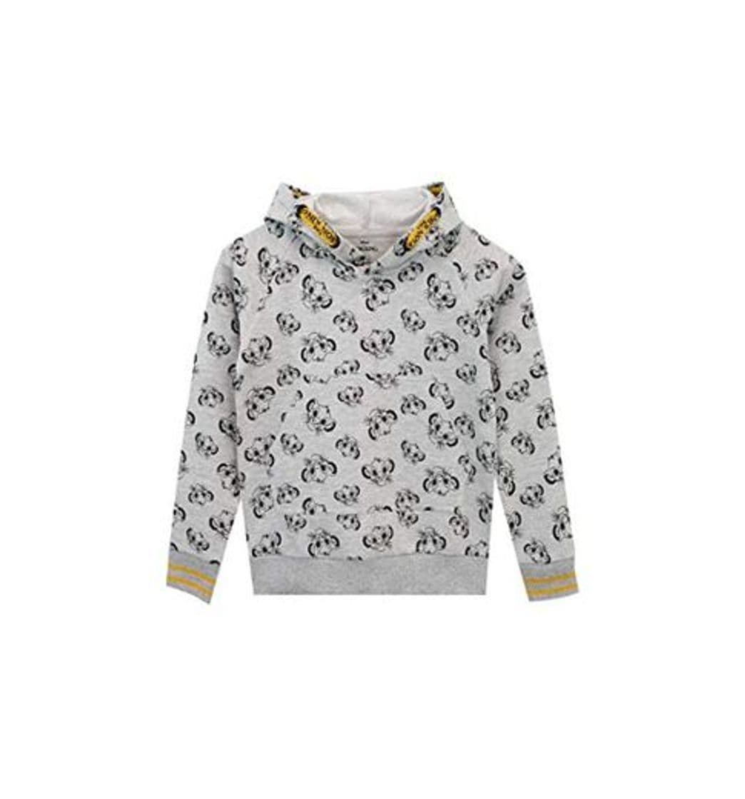 Moda Disney Sudadera con Capucha para niños Lion King El Rey león Gris