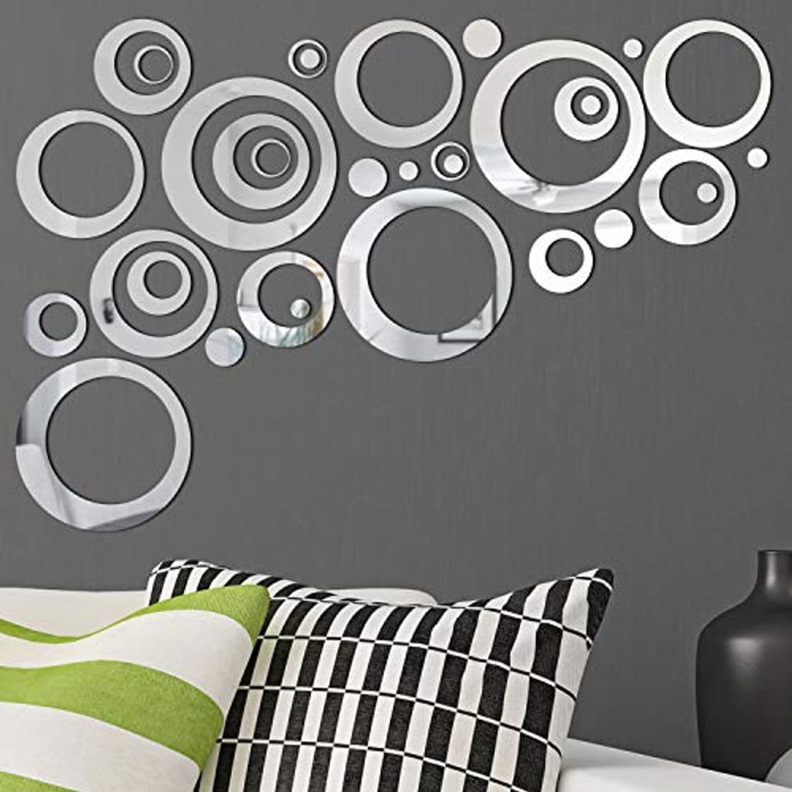 Producto 32 Piezas de Espejo de Acrílico Desmontable Pegatina de Pared Adornos Decoración