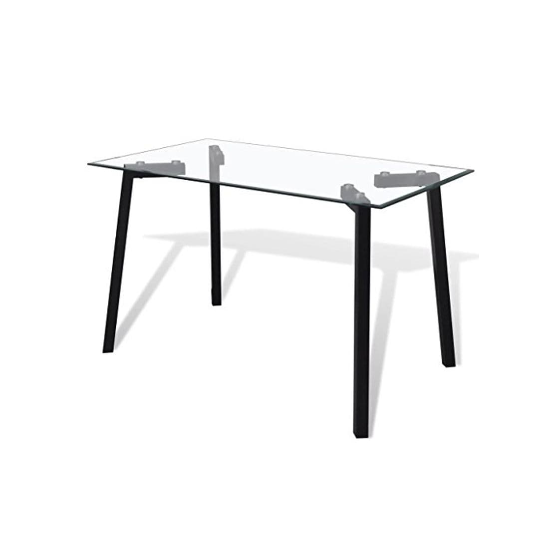 Producto vidaXL Mesa de comedor con tablero vidrio transparente y patas acero