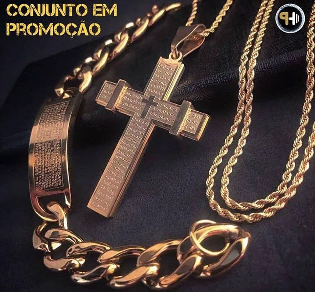 Fashion CONJUNTO CRUCIFIXO C/ PULSEIRA C/ ORAÇÃO DO PAI NOSSO - BANH