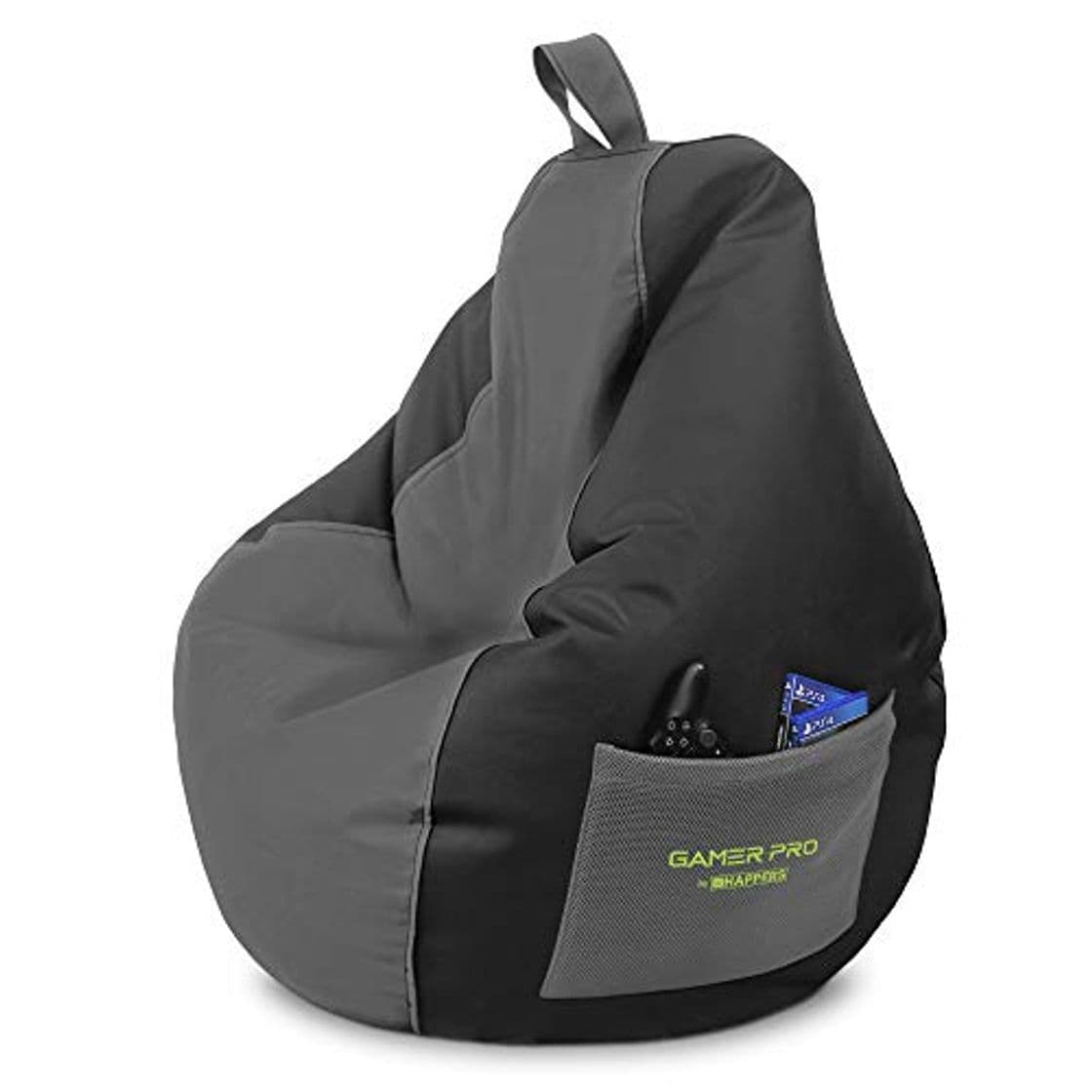 Product HAPPERS Puff Gamer Gris XL. Sillón Gaming para Jugar con tu Consola