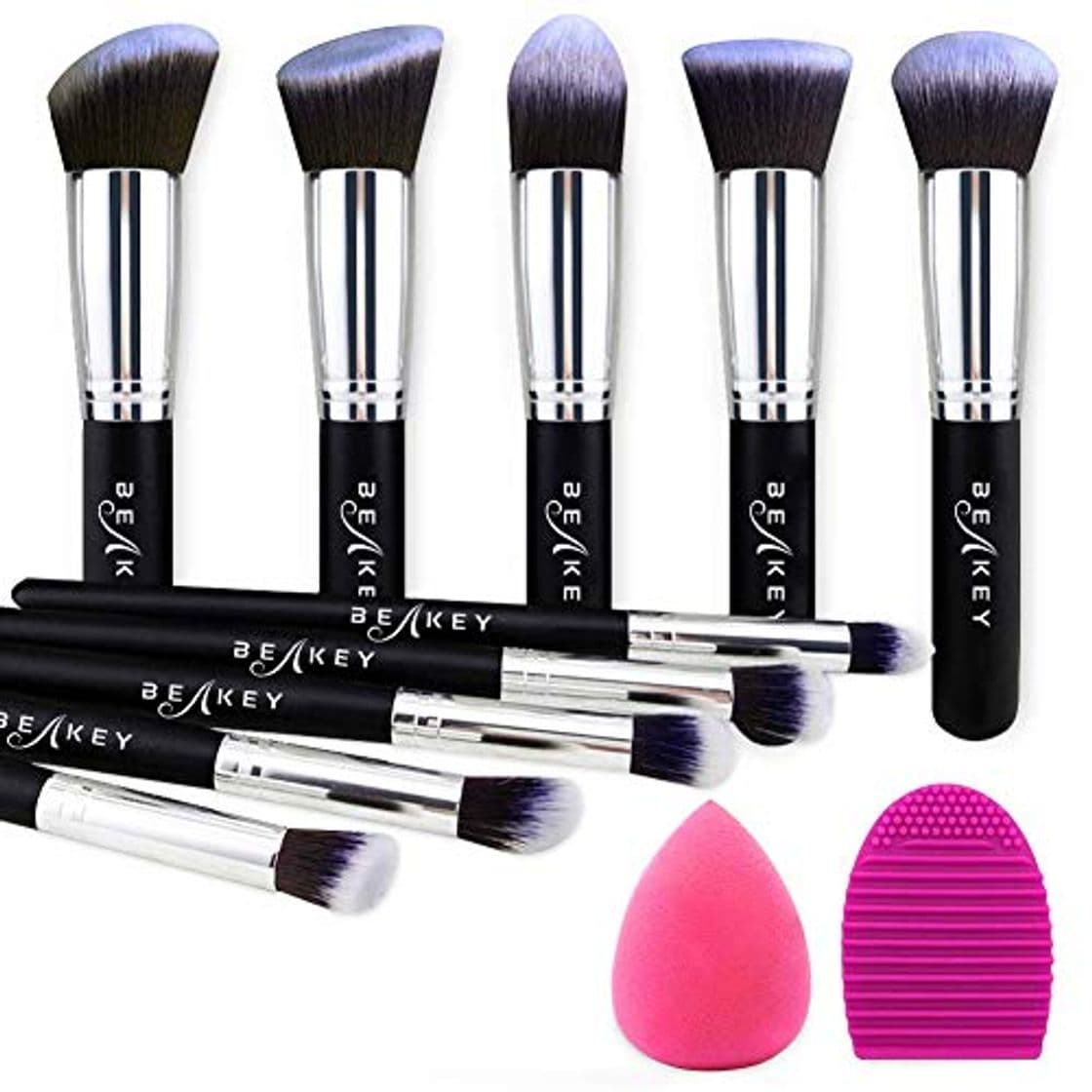 Product BEAKEY Set de Brochas de Maquillaje Profesional, Synthetic Kabuki Premium para Base