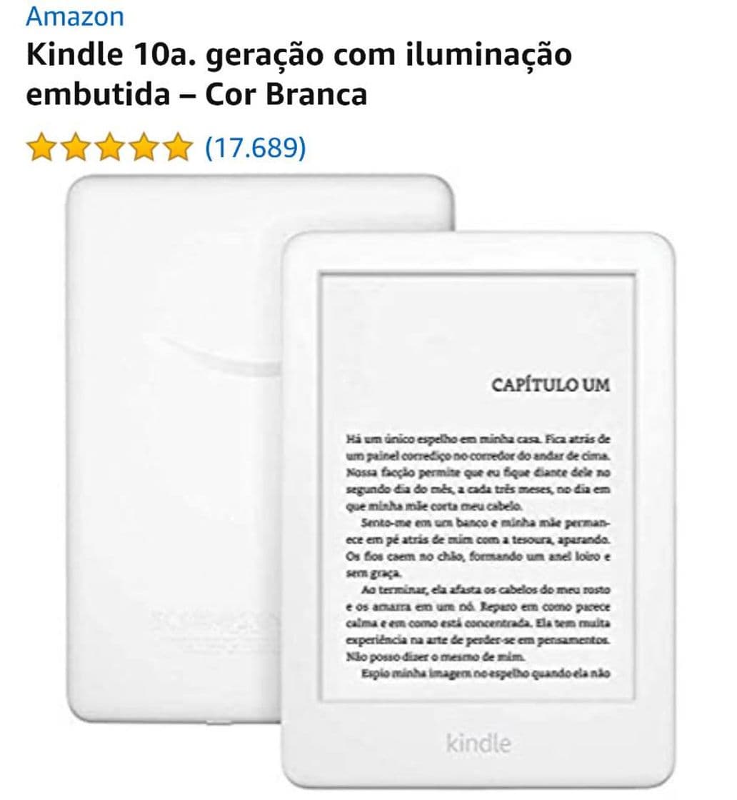 Fashion Kindle 10a. geração com iluminação embutida – Cor Branca 🆙