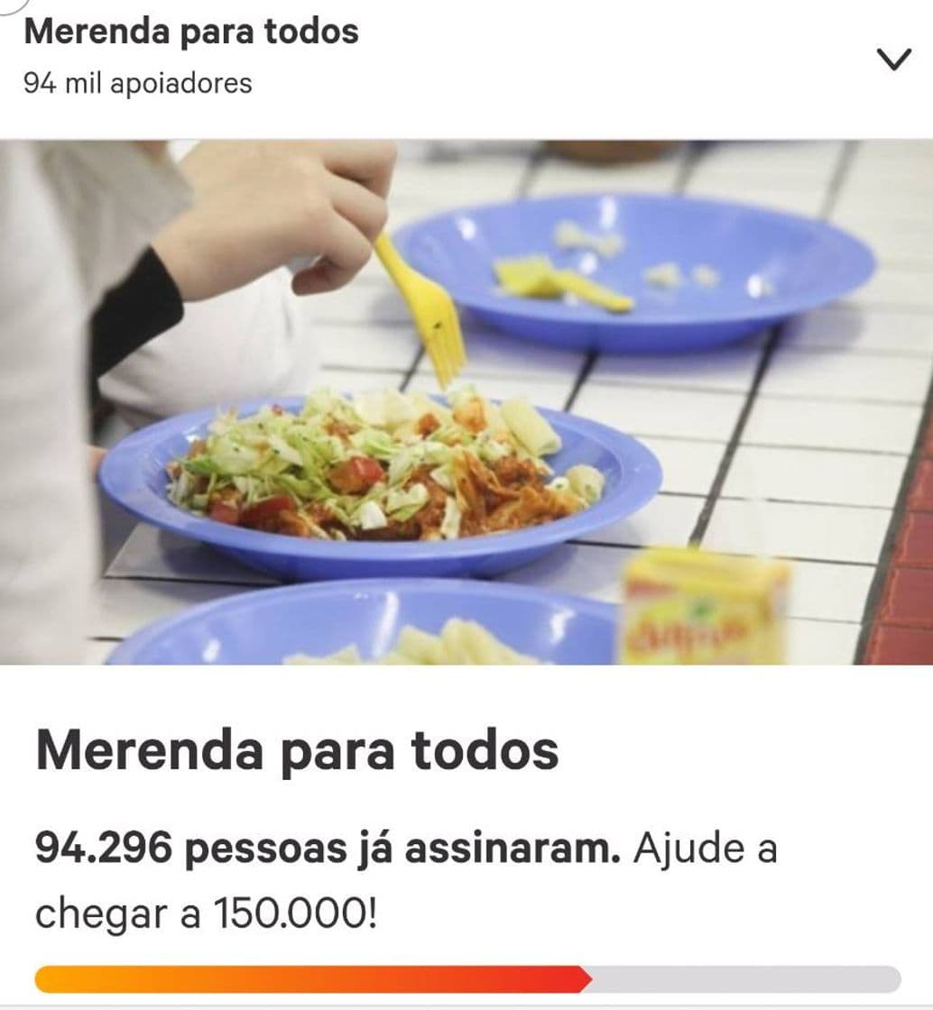 Fashion Petição Merenda para Todos