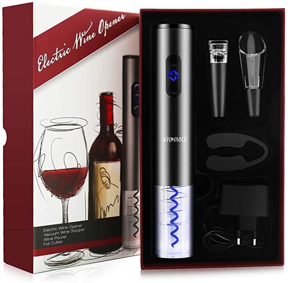 Moda VILIMO Sacacorchos de Vino Eléctrico de Acero Inoxidable Pla