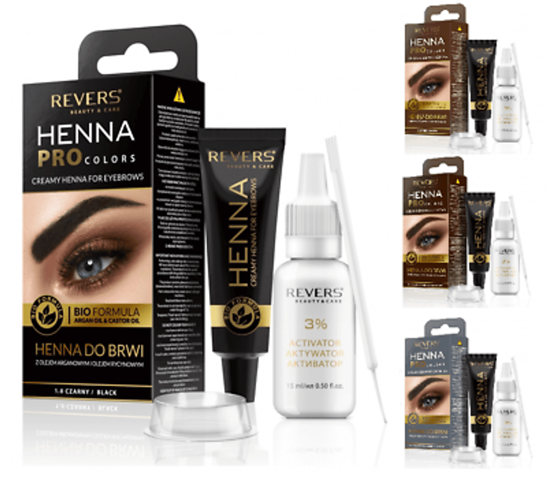 Fashion Tintura de henna para cejas ProColors con aceite de argán y 