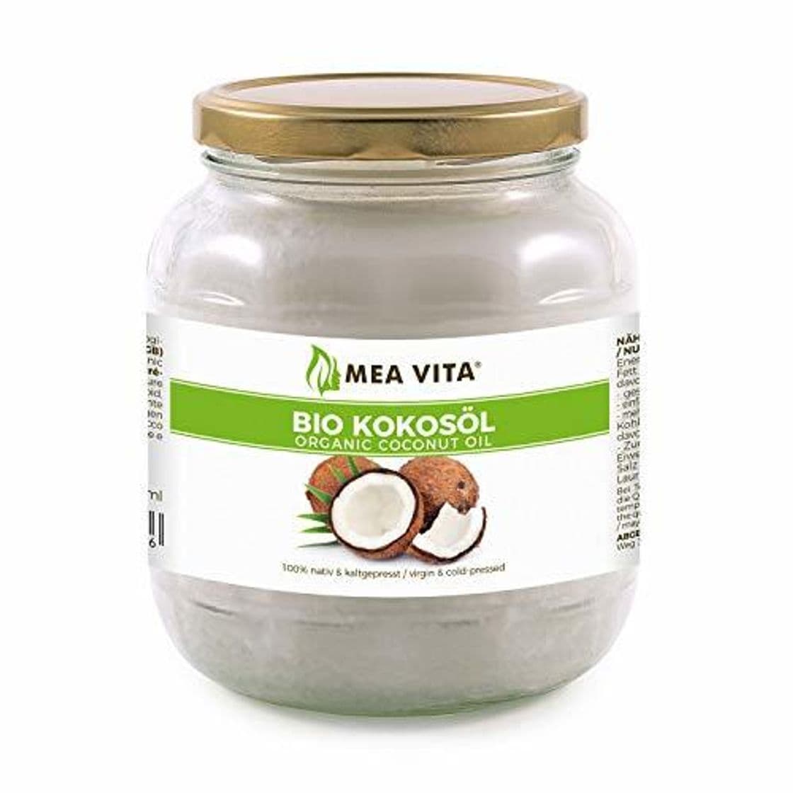 Producto Aceite puro de coco virgen extra orgánico MeaVita 1 Litre