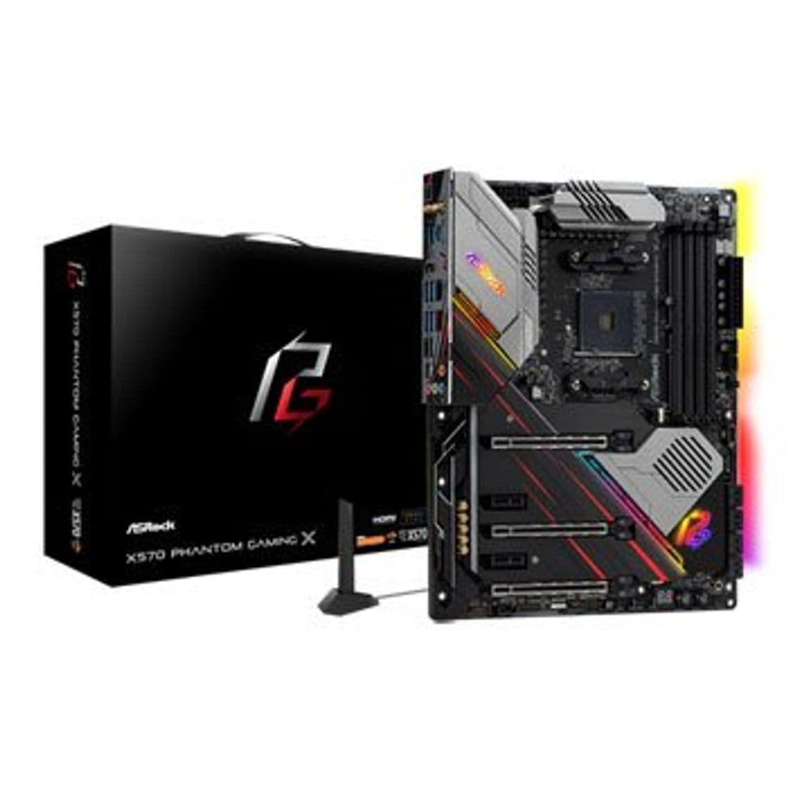 Electrónica ASRock X570 Phantom Gaming X AM4 ATX Mainboard M.2/HDMI/USB3.2(Gen2)/WLAN/BT