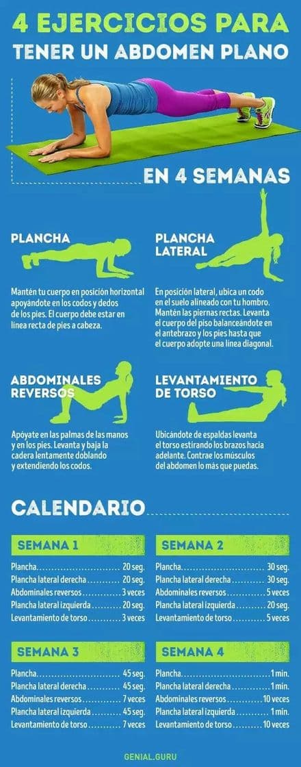 Fashion 4 ejercicios para conseguir un abdomen plano 