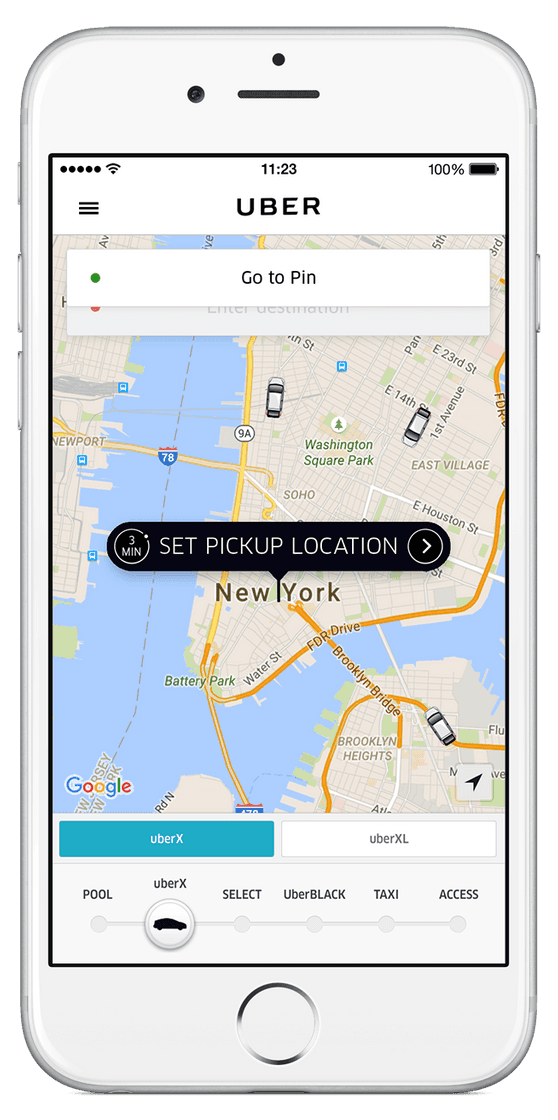 App Uber - Request a ride