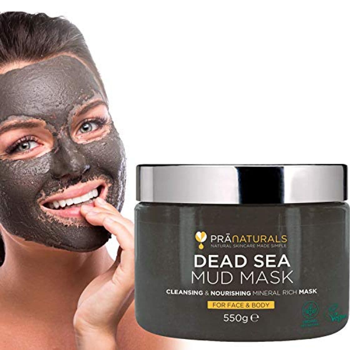 Beauty PraNaturals 550g Mascarilla Facial y Corporal 100% Natural y Orgánica con Barro