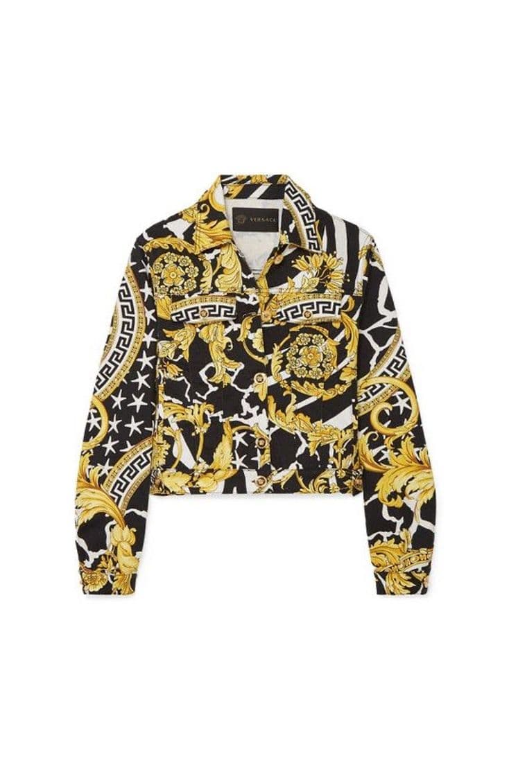 Product Versace Cropped printed denim jacket