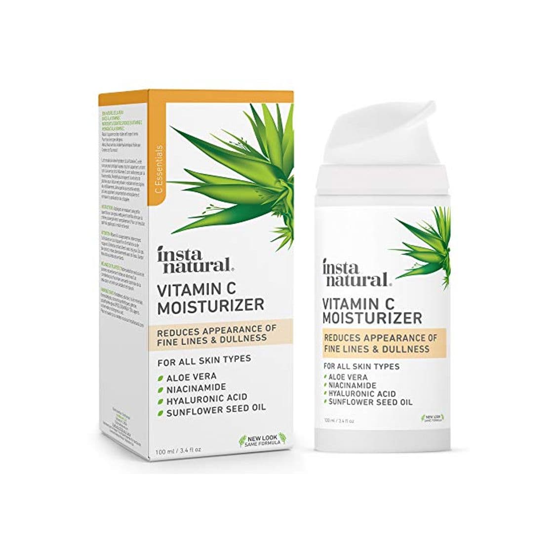 Producto Crema Humectante con Vit C InstaNatural - Loción Antiarrugas y Antiedad para