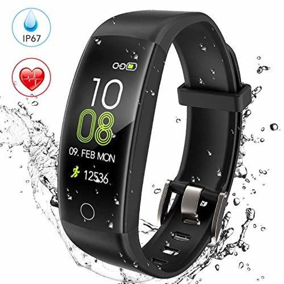 Electrónica AGPTEK Pulsera de Actividad Inteligente Impermeable IP67 para Hombre y Mujer