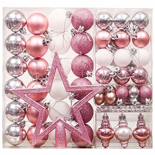 Home Valery Madelyn 60Pcs Bolas de Navidad Set, Adornos de Navidad para Arbol,