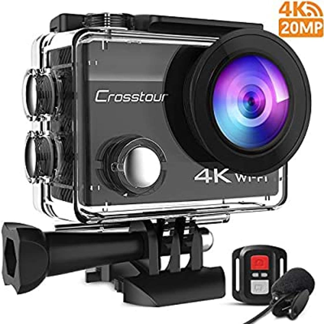 Electrónica Crosstour Cámara Deportiva 4K 16MP WiFi Cámara Acción Acuática Agua de 40M