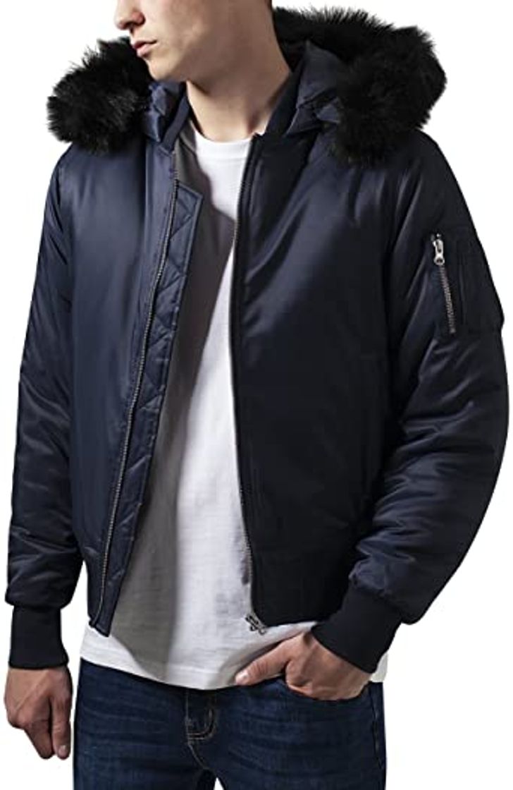 Moda Urban Classics Basic Bomber Jacket, Chaqueta para Hombre, Negro