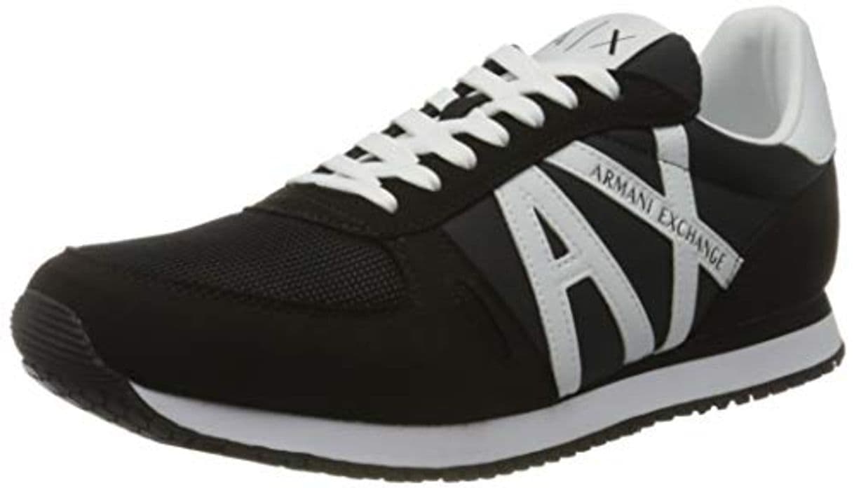 Fashion Armani Exchange Retro Running Sneakers, Zapatillas para Hombre, Negro