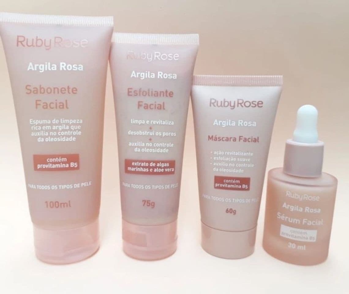 Fashion KIT LINHA FACIAL ARGILA ROSA - RUBY ROSE - Loja Online